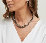 9-11.8mm Peacock Tahitian South Sea Pearl Necklace - PSL Certified - Model Image