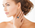 Tahitian South Sea Pearl & Diamond Sage Ring - Model Image