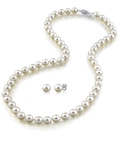 6.5-7.0mm Japanese Akoya Pearl Necklace & Earrings- AAA Quality