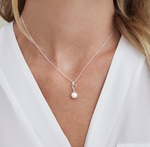 14K Gold Akoya Pearl & Diamond Symphony Pendant - Model Image