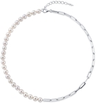 7mm White Freshwater Amelia Pearl & Chain Necklace