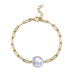 White Freshwater Baroque Pearl Tincup Bailey Bracelet