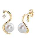 Freshwater Pearl & Diamond Ellis Earrings