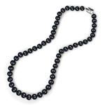 7.5-8.0mm Black Freshwater Pearl Necklace - AAA Quality - Secondary Image