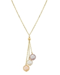 14K Gold Multicolor Freshwater Pearl Tincup Cluster Pendant