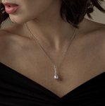 Pink Freshwater Drop Pearl Denise Pendant - Model Image