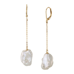 18K White Freshwater Baroque Pearl Polly Earrings - Third Image