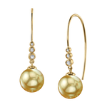 18K Gold Golden Pearl & Diamond Stella Earrings