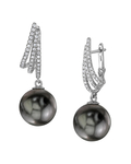 Tahitian South Sea Pearl & Diamond Liv Earrings