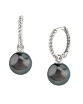 Tahitian South Sea Pearl Hoop Via Earrings