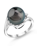 Tahitian South Sea Pearl & Diamond Sia Ring