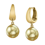 Golden South Sea Pearl Hoop Willa Dangling Earrings