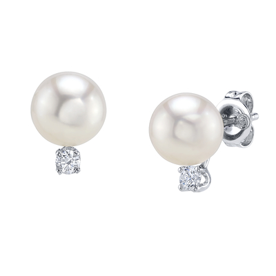 Akoya Pearl & Diamond Classic Earrings