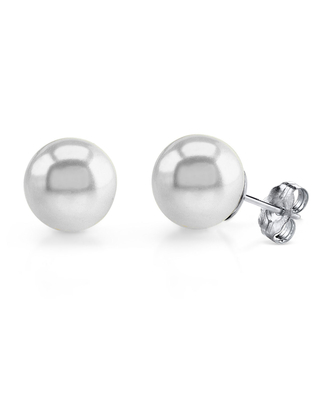 14mm South Sea Round Pearl Stud Earrings- Choose Your Quality