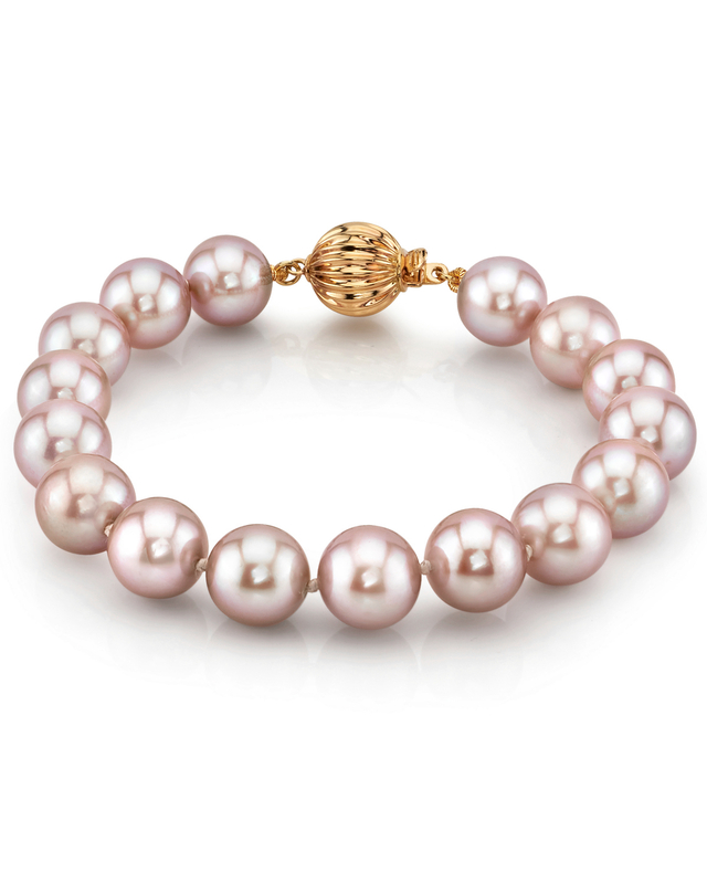 9-10mm Pink Freshwater Pearl Bracelet - AAA Quality - Secondary Image