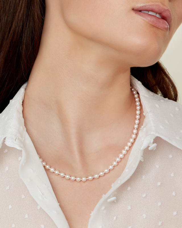 5.0-5.5mm Japanese Akoya White Pearl Necklace - AAA Quality