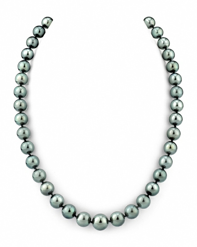 9-11.4mm Peacock Tahitian South Sea Pearl Necklace - PSL Certified