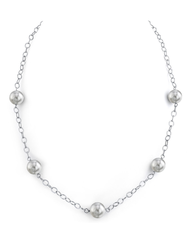 White South Sea Round Pearl Tincup Necklace