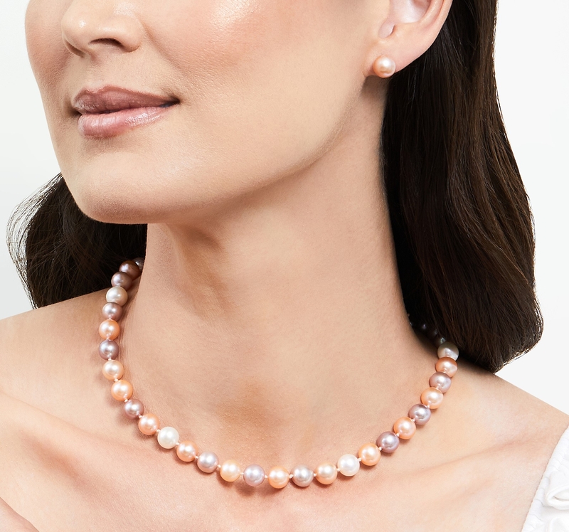 Belle multicolor freshwater pearl two tier necklace | The Jewelry Palette