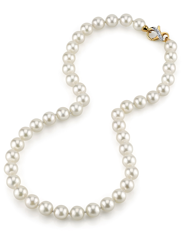 GIA Certified 9.0-9.5mm Japanese Akoya White Pearl Necklace - AAA Quality - Third Image