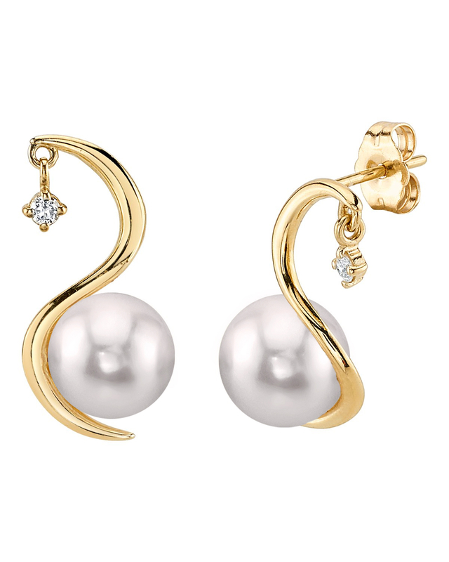 Japanese Akoya Pearl & Diamond Ellis Earrings