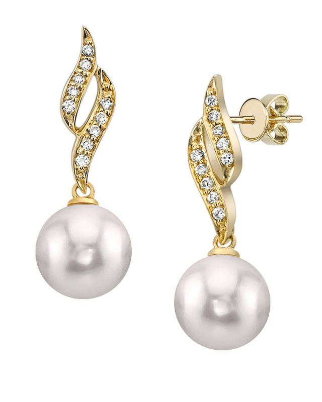 Akoya Pearl & Diamond Suzanna Earrings-Choose Your Pearl Color