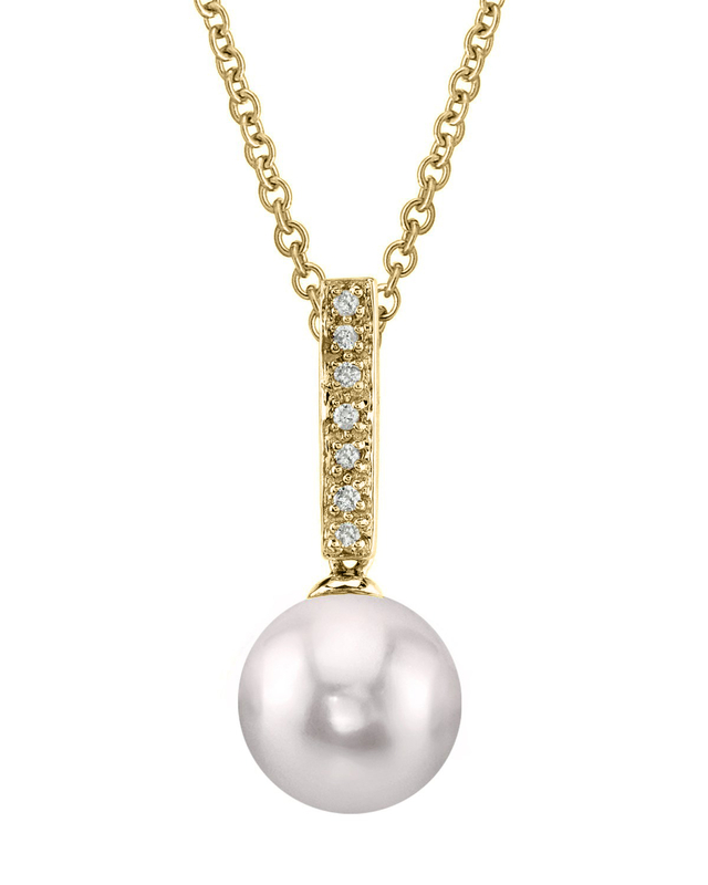 Akoya Pearl Dangling Diamond Pendant