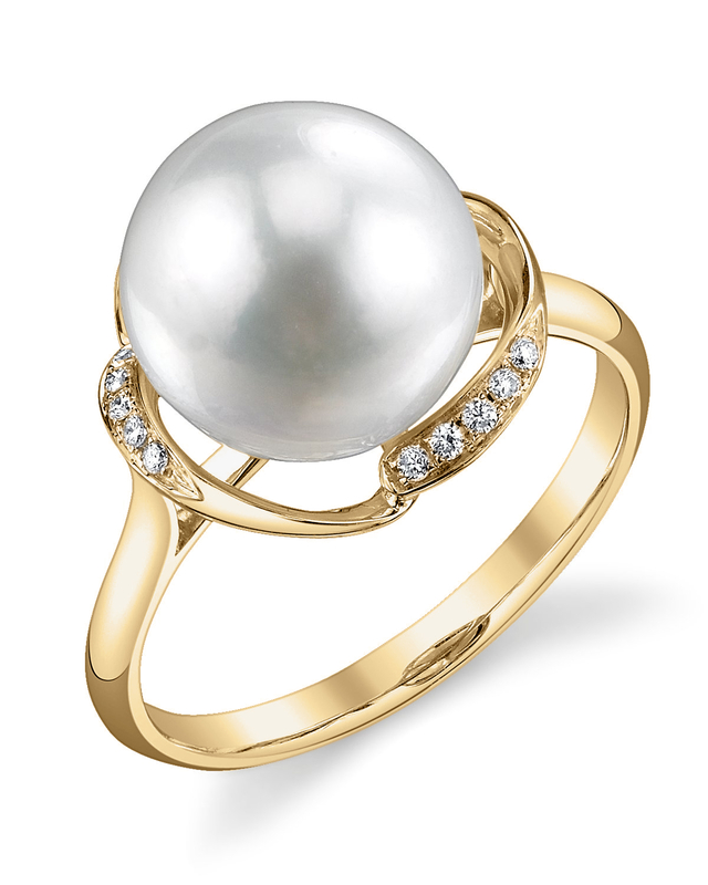 White South Sea Pearl & Diamond Ruby Ring