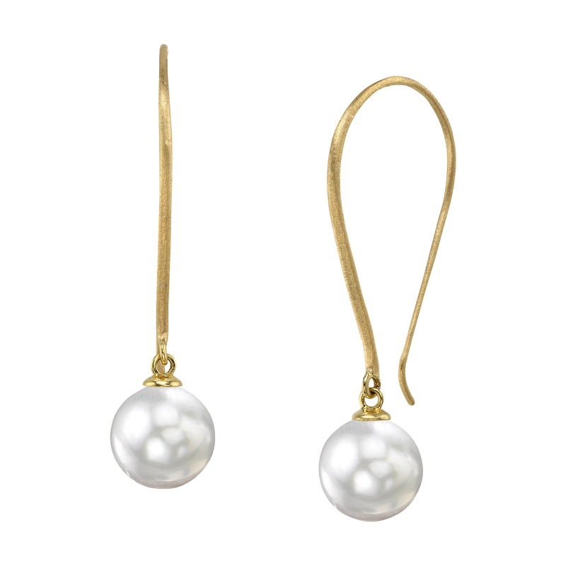 14K Gold White South Sea Pearl Attalie Dangling Earrings