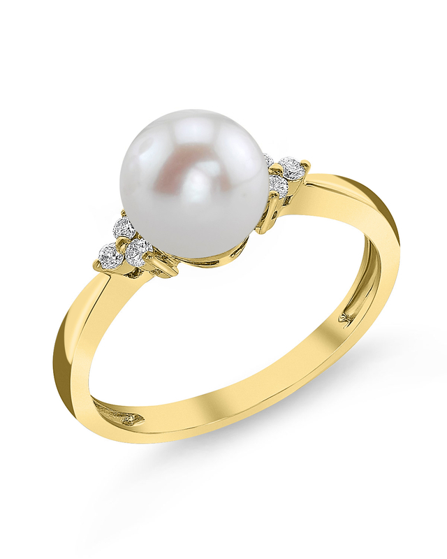 Freshwater Pearl & Diamond Grace Ring