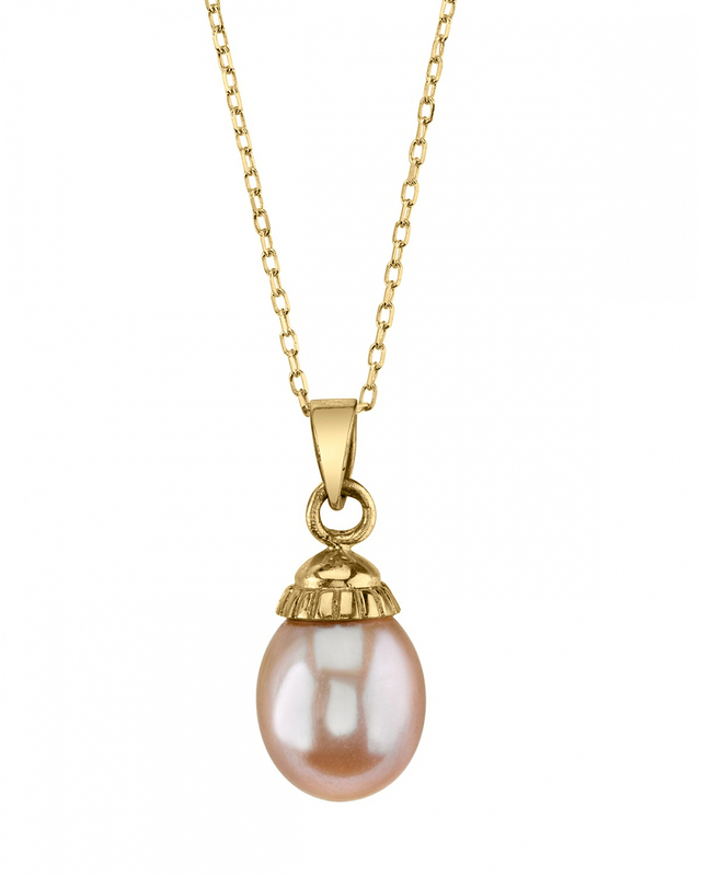 14K Gold Pink Freshwater Cultured Pearl Devon Pendant