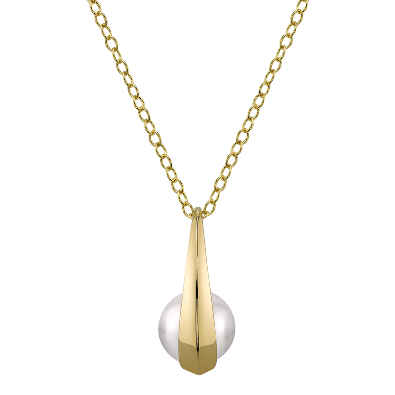 14K Gold Akoya Pearl Regina Pendant