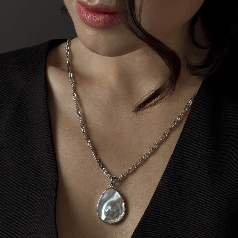 White Akoya Mabe Skyler Pendant - Third Image