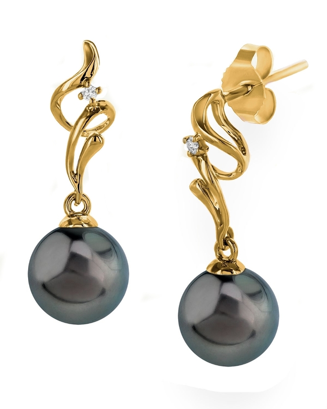 Tahitian South Sea Pearl & Diamond Aria Earrings