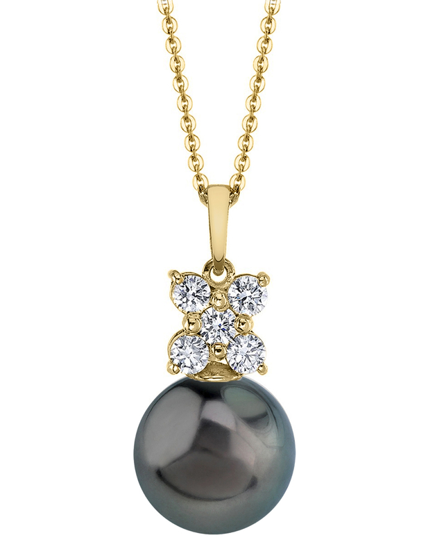 Tahitian South Sea Pearl & Diamond Dahlia Pendant