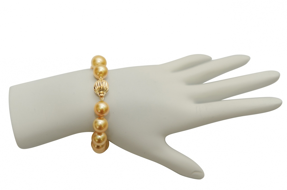 10-11mm Golden South Sea Pearl Bracelet