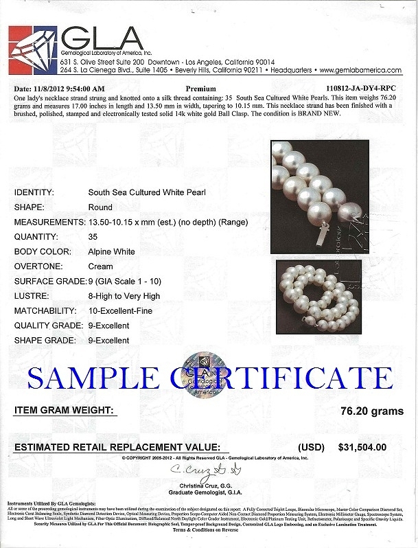 10-13mm White South Sea Pearl Necklace - AAAA Quality