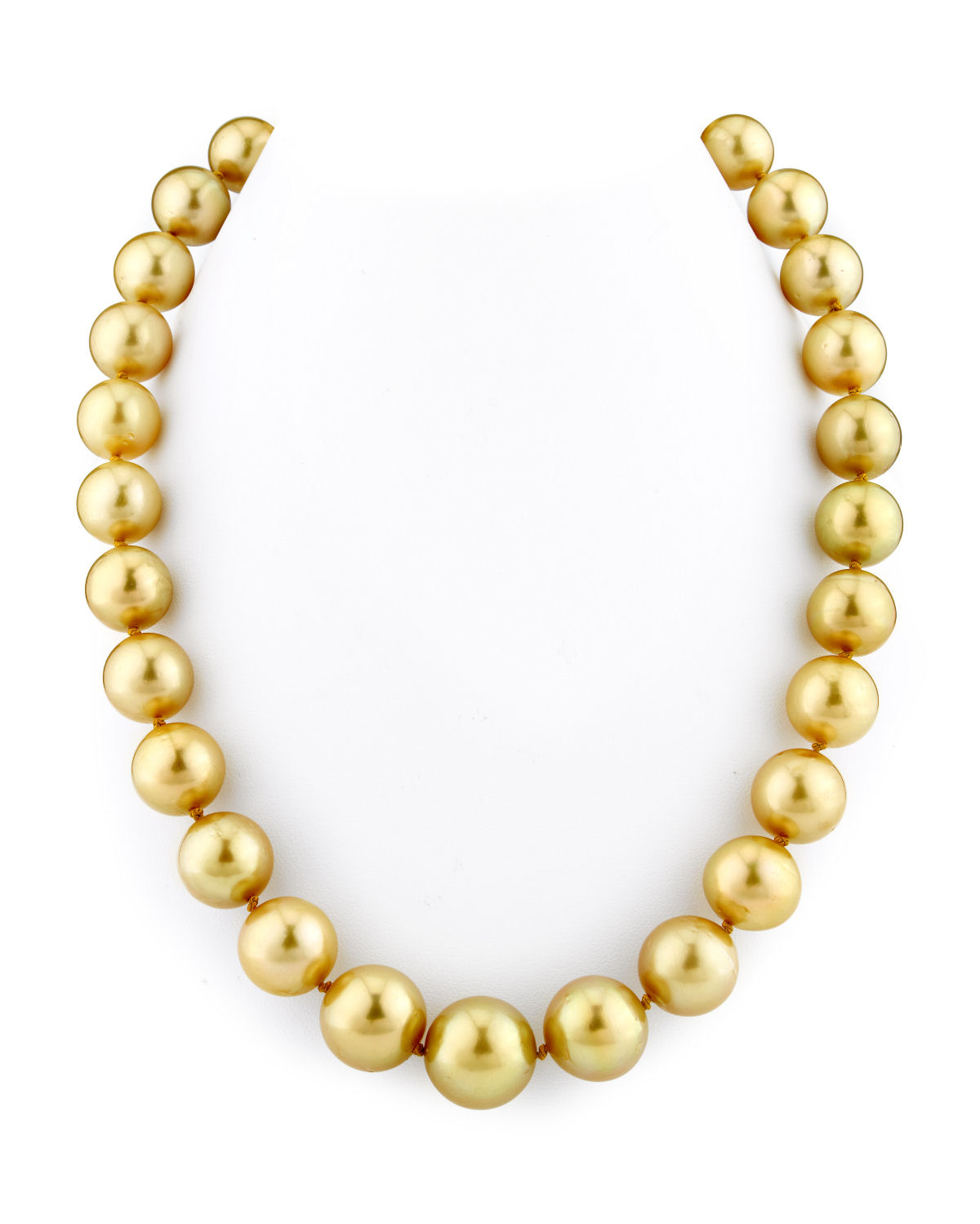 12-15mm Golden South Sea Pearl Necklace - AAA Quality