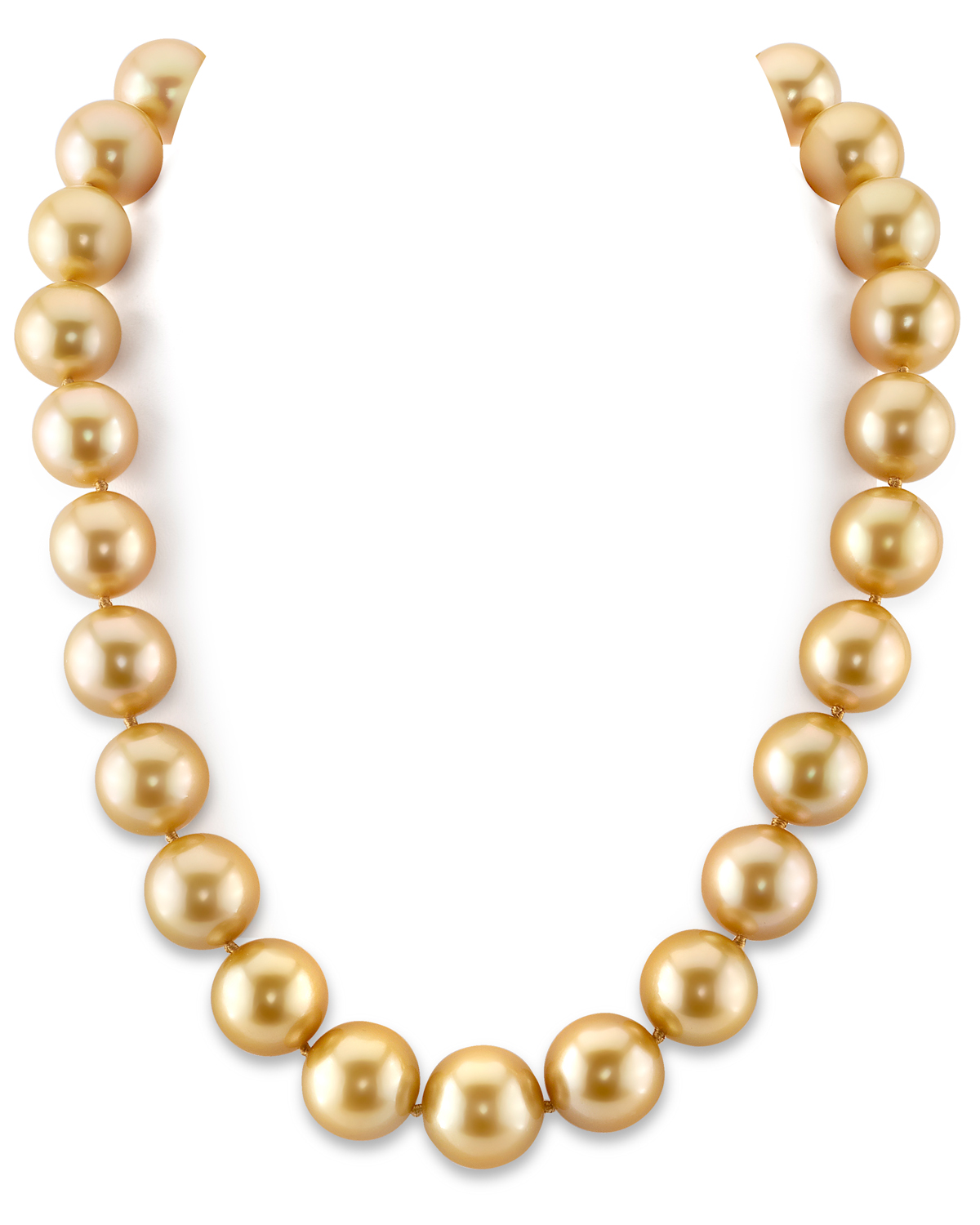 15-16mm Golden South Sea Pearl Necklace - AAA Quality