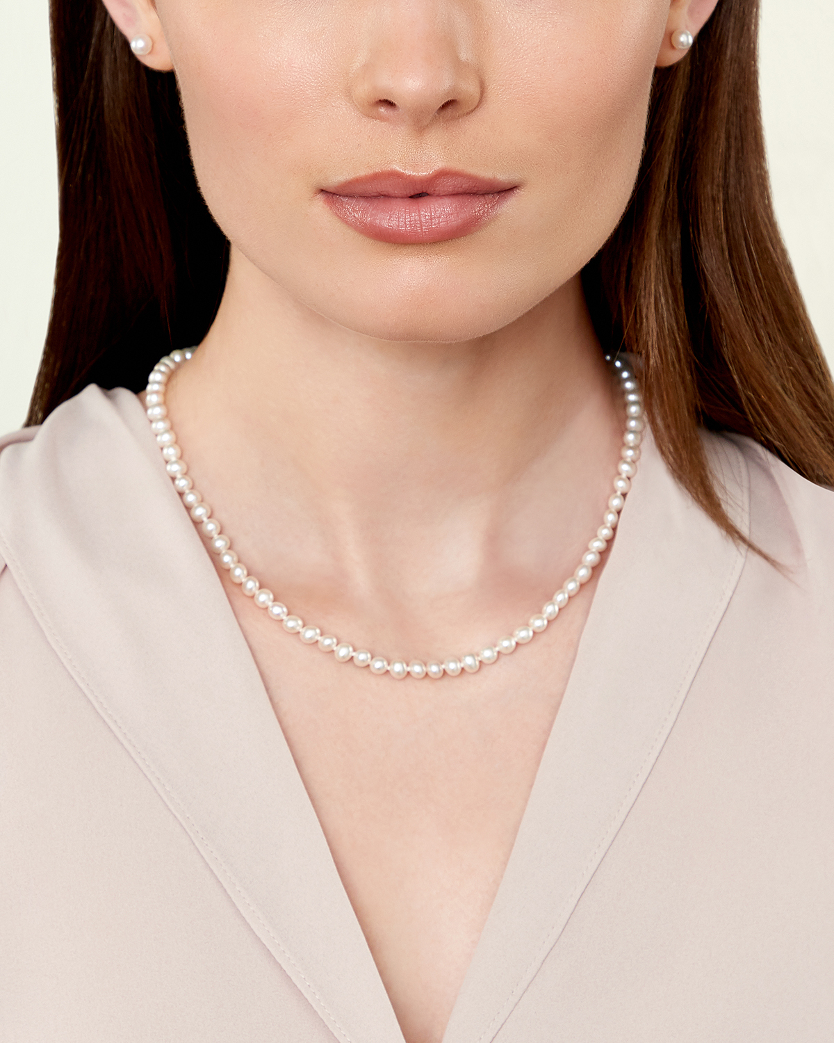 6.0- 6.5mm Japanese Akoya White Pearl Necklace- AAA Quality