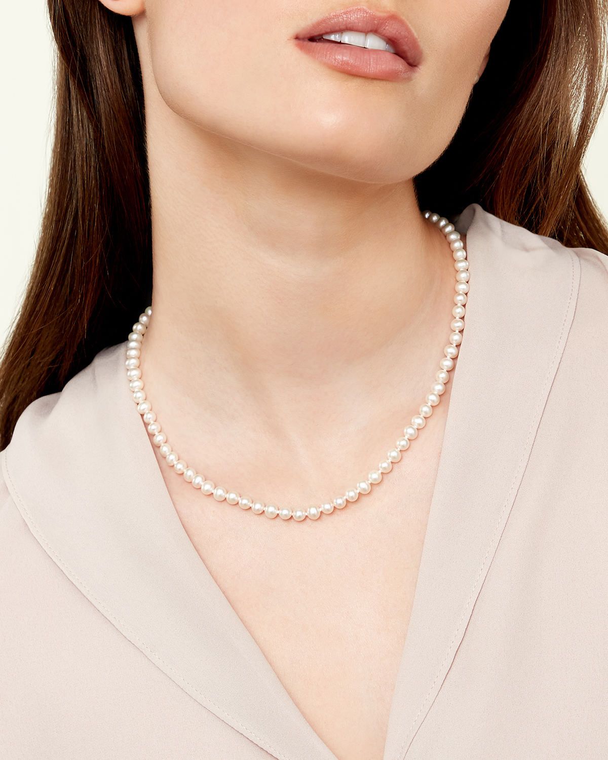 6.0-6.5mm Hanadama Akoya White Pearl Necklace