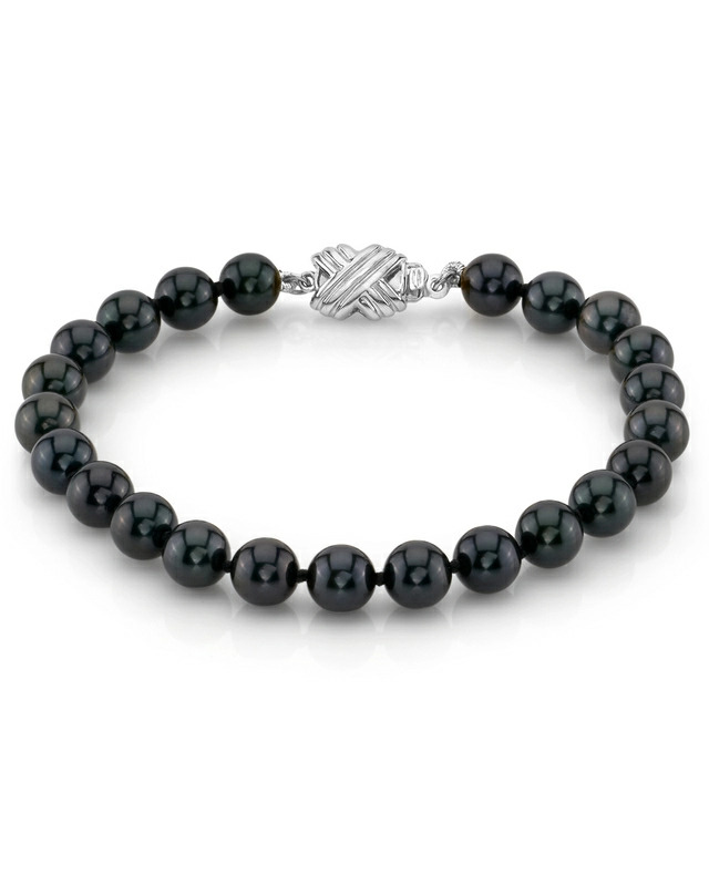 7.5-8.0mm Black Freshwater Pearl Bracelet - AAA Quality