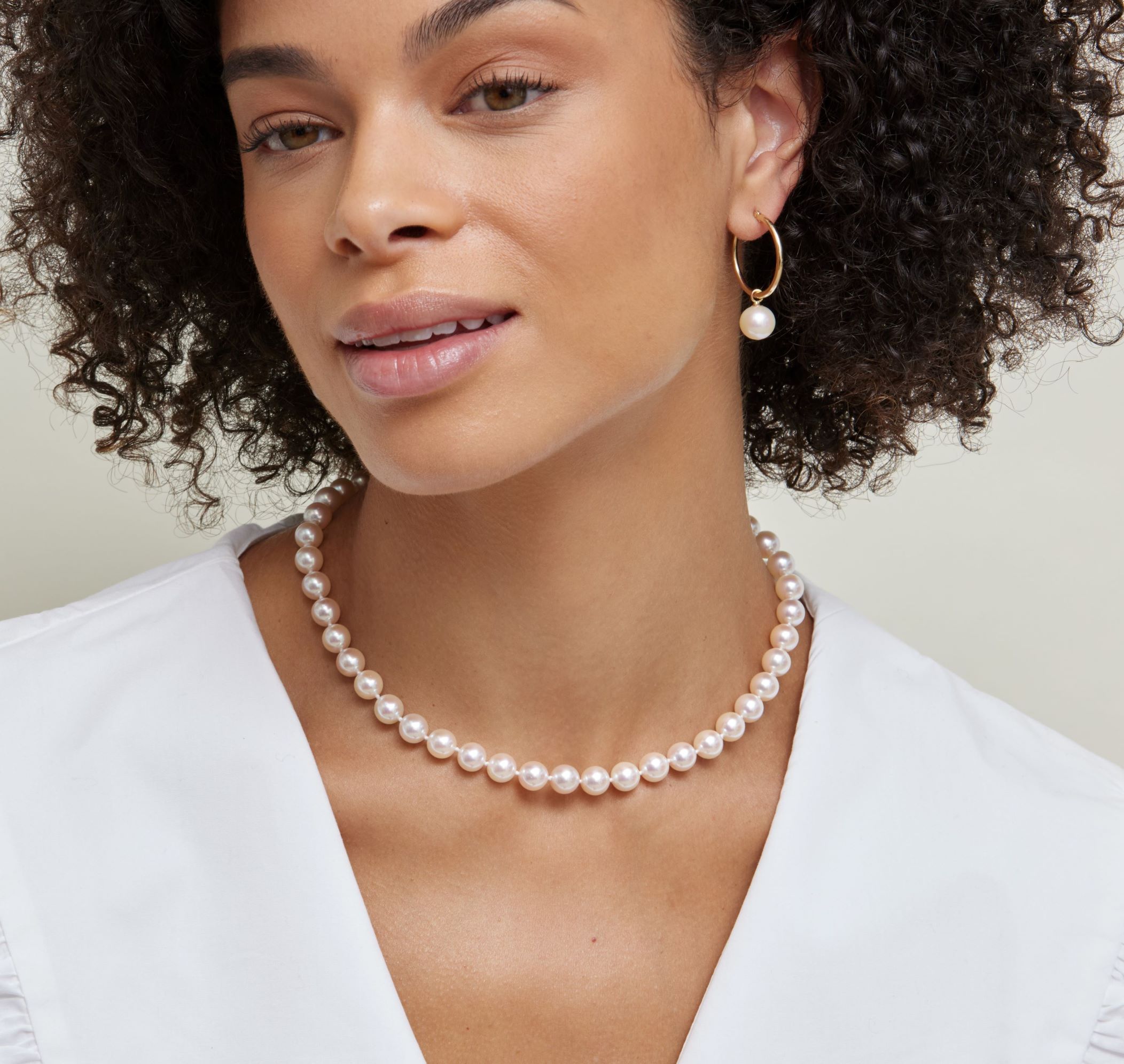 8.0-8.5mm Hanadama Akoya White Pearl Necklace