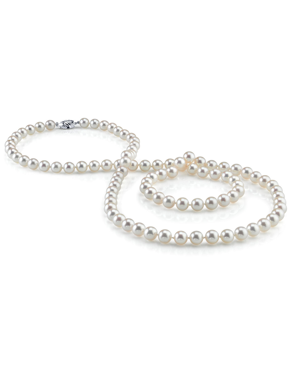 Opera Length 10.0-10.5mm Akoya White Pearl Necklace - GIA Certified