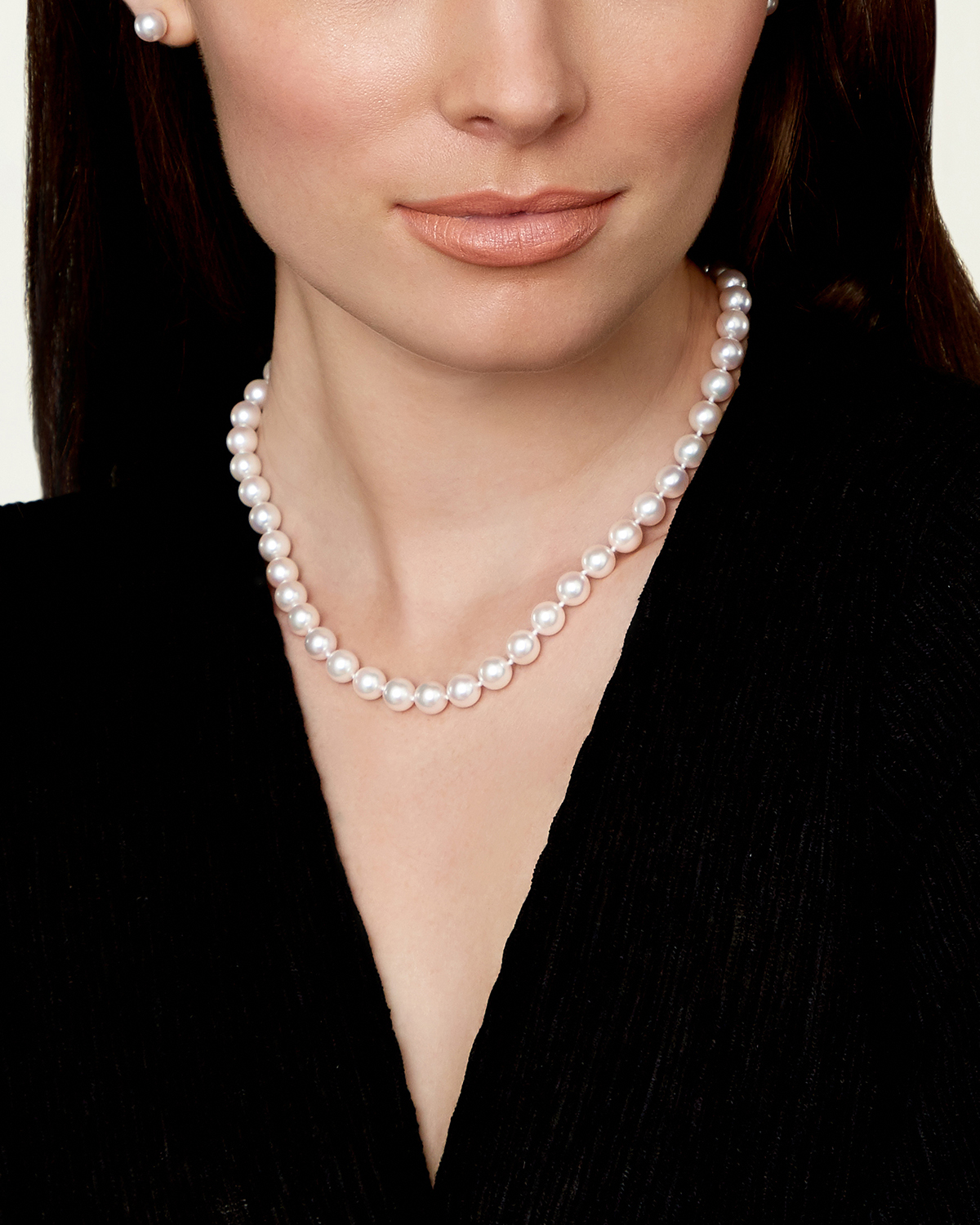 8.5-9.0mm Japanese Akoya White Pearl Necklace- AA+ Quality