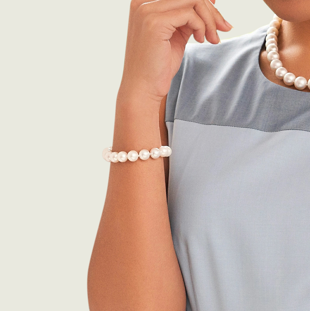 9-10mm White South Sea Pearl Bracelet