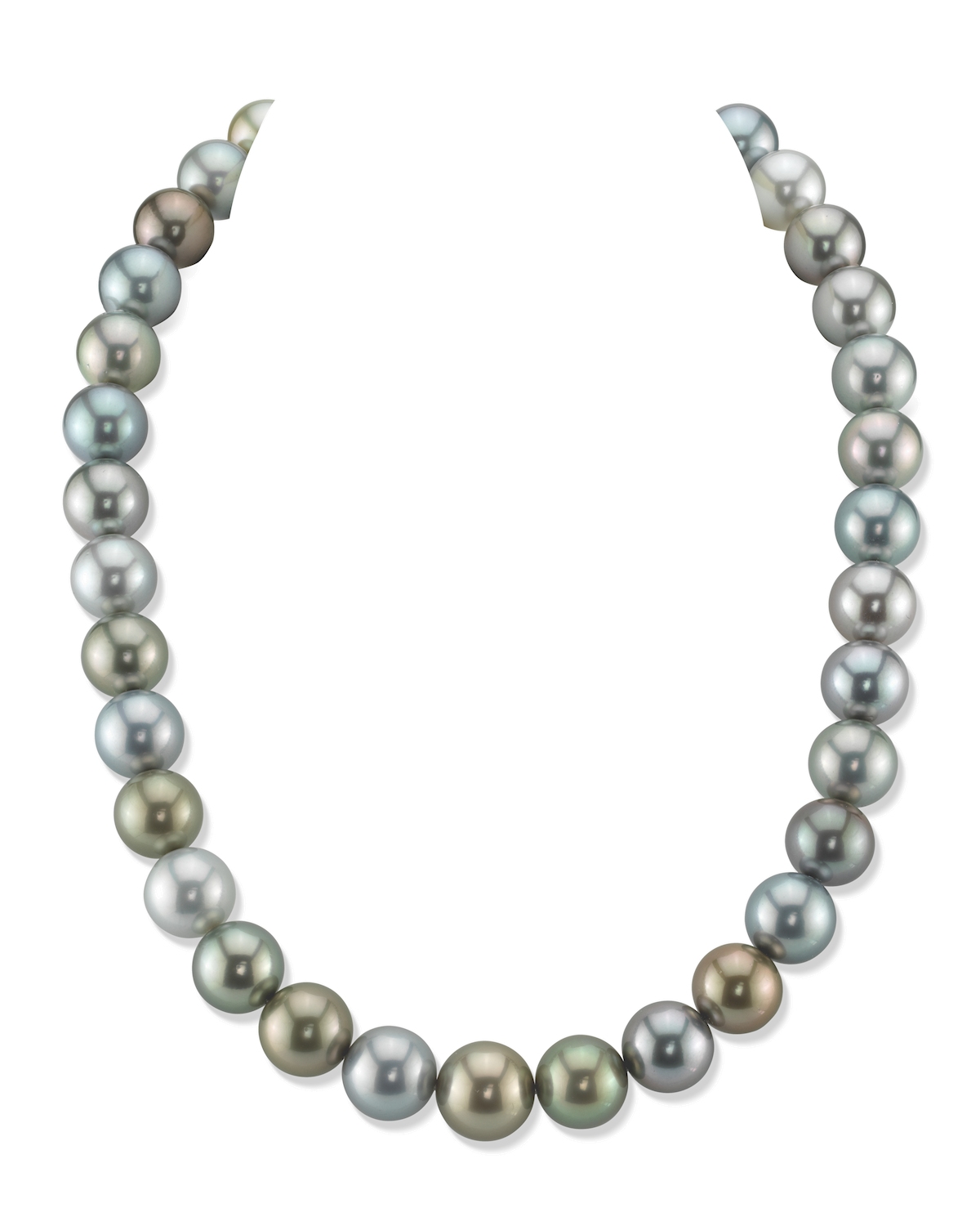 13-14mm Tahitian South Sea Light Multicolor Pearl Necklace - AAAA Quality