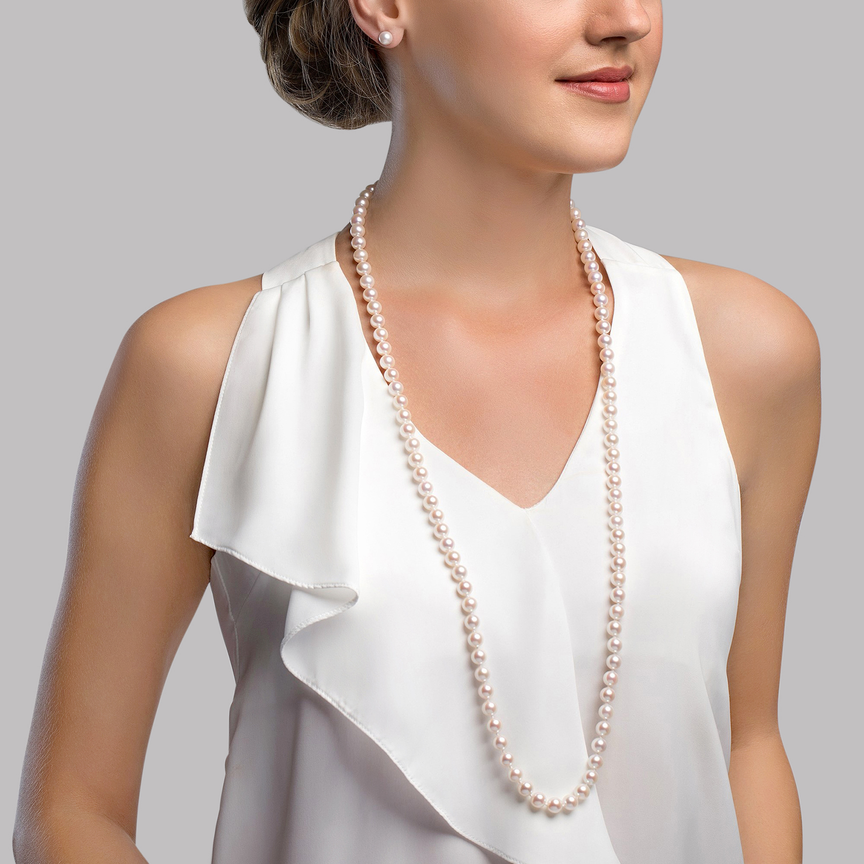 6.0-6.5mm Opera Length Japanese Akoya Pearl Necklace