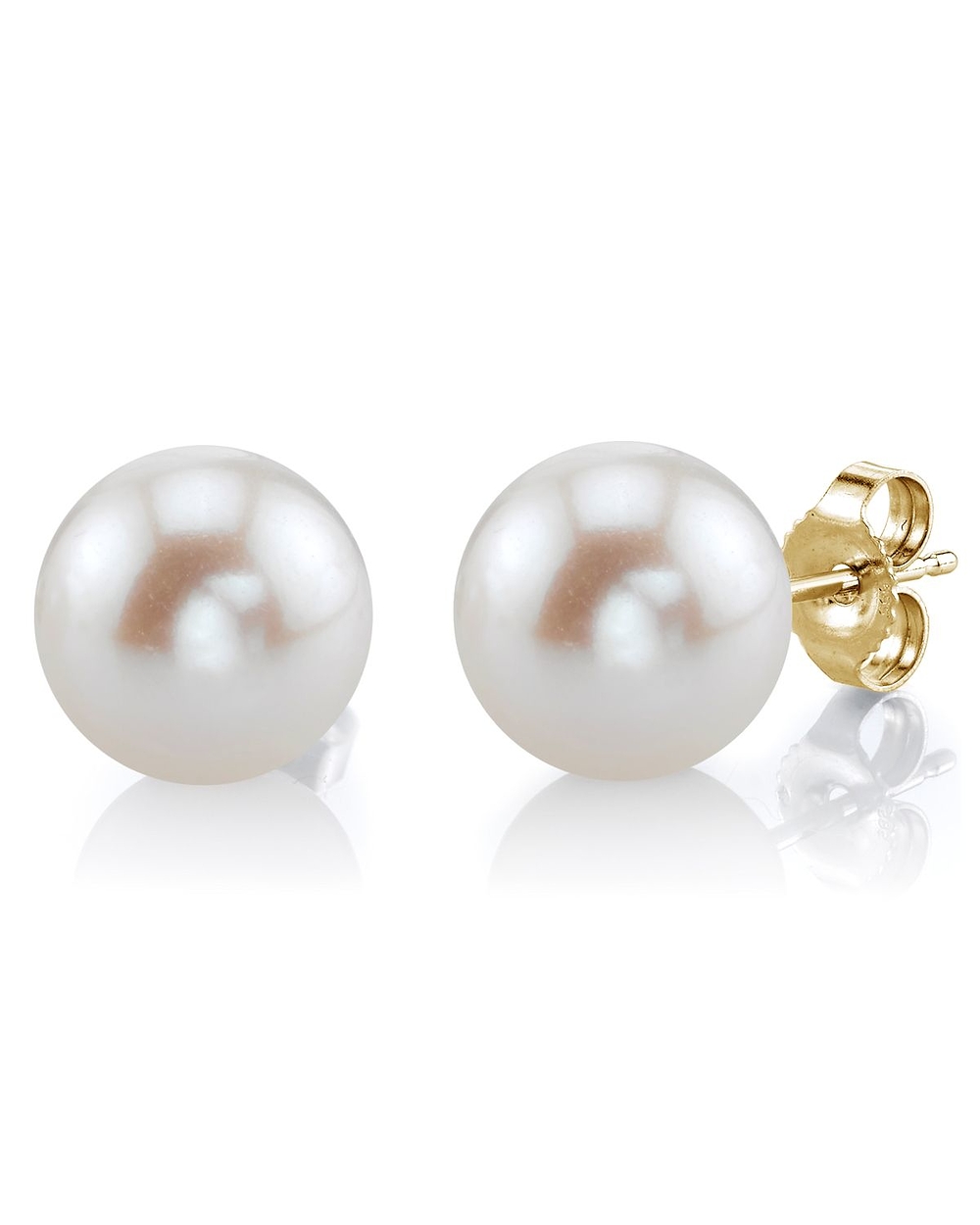 12mm White Freshwater Round Pearl Stud Earrings