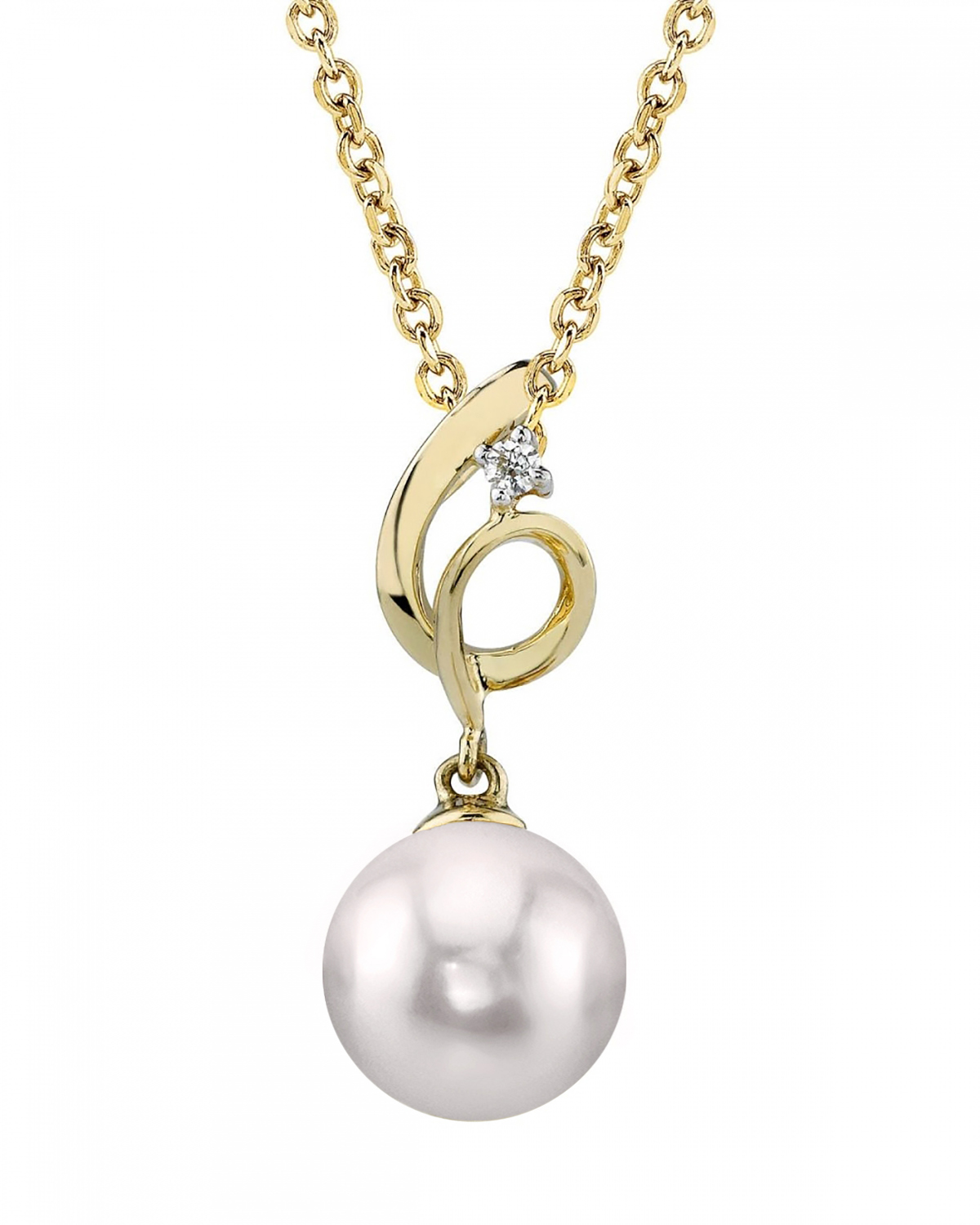 14K Gold Akoya Pearl & Diamond Symphony Pendant